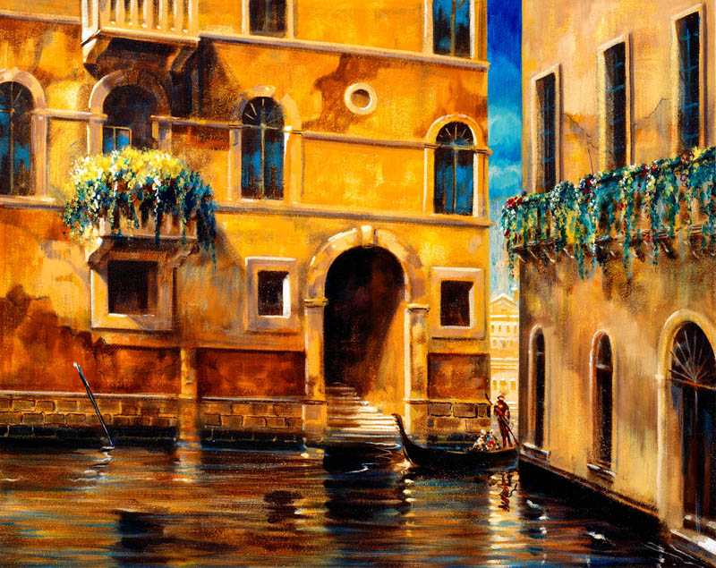 Affresco PT 100897 che raffigura i Canali di Venezia